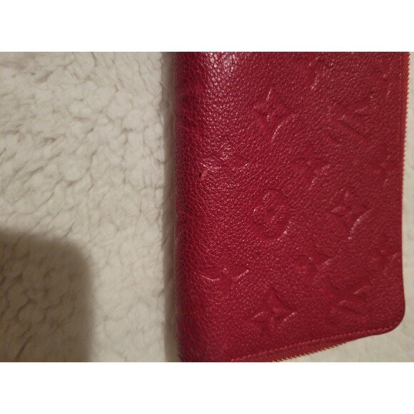 Authentic Louis Vuitton Monogram Implant Zippy Wallet Red - Picture 10 of 14